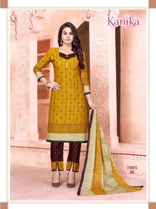 Kanika Vol-7 By Ganesha 7001 To 7012 Series Beautiful Suits Stylish Fancy Colorful Party Wear & Ethnic Wear Cotton Printed Dresses At Wholesale Price
