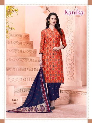 Kanika Vol-7 By Ganesha 7001 To 7012 Series Beautiful Suits Stylish Fancy Colorful Party Wear & Ethnic Wear Cotton Printed Dresses At Wholesale Price