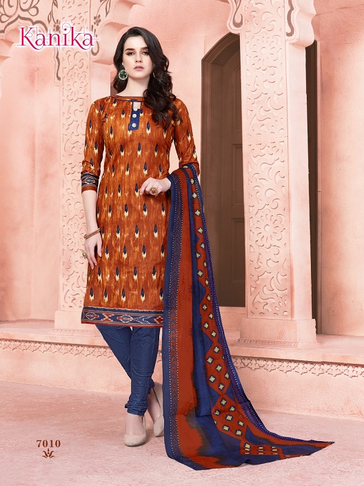 Kanika Vol-7 By Ganesha 7001 To 7012 Series Beautiful Suits Stylish Fancy Colorful Party Wear & Ethnic Wear Cotton Printed Dresses At Wholesale Price