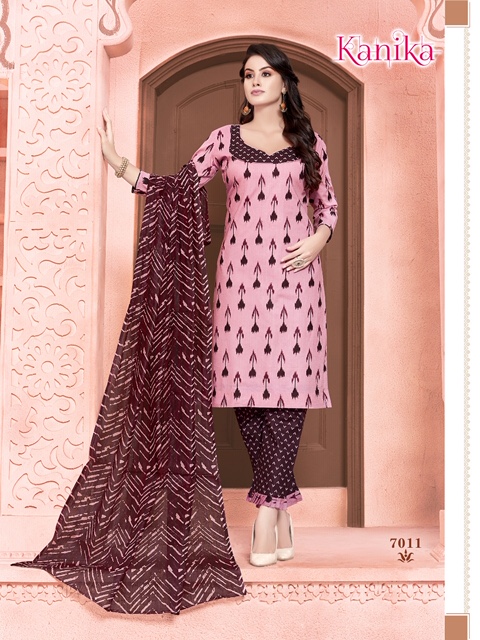 Kanika Vol-7 By Ganesha 7001 To 7012 Series Beautiful Suits Stylish Fancy Colorful Party Wear & Ethnic Wear Cotton Printed Dresses At Wholesale Price