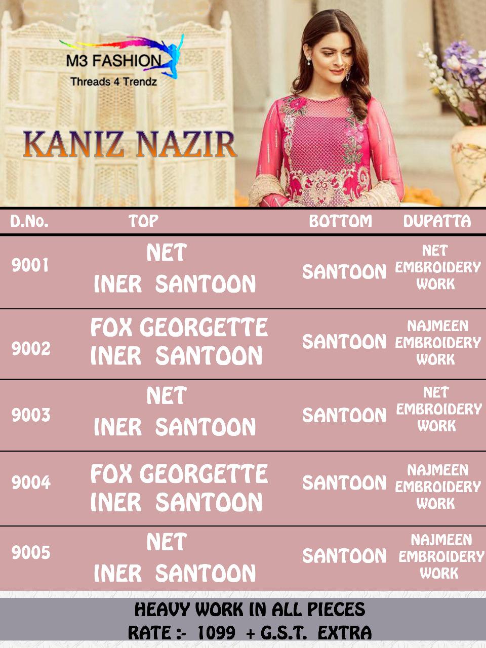 Kaniz Nazir By M3 Fashions 9001 To 9005 Series Beautiful Winter Collection Suits Stylish Fancy Colorful Casual Wear & Ethnic Wear Net/faux Georgette Dresses At Wholesale Price
