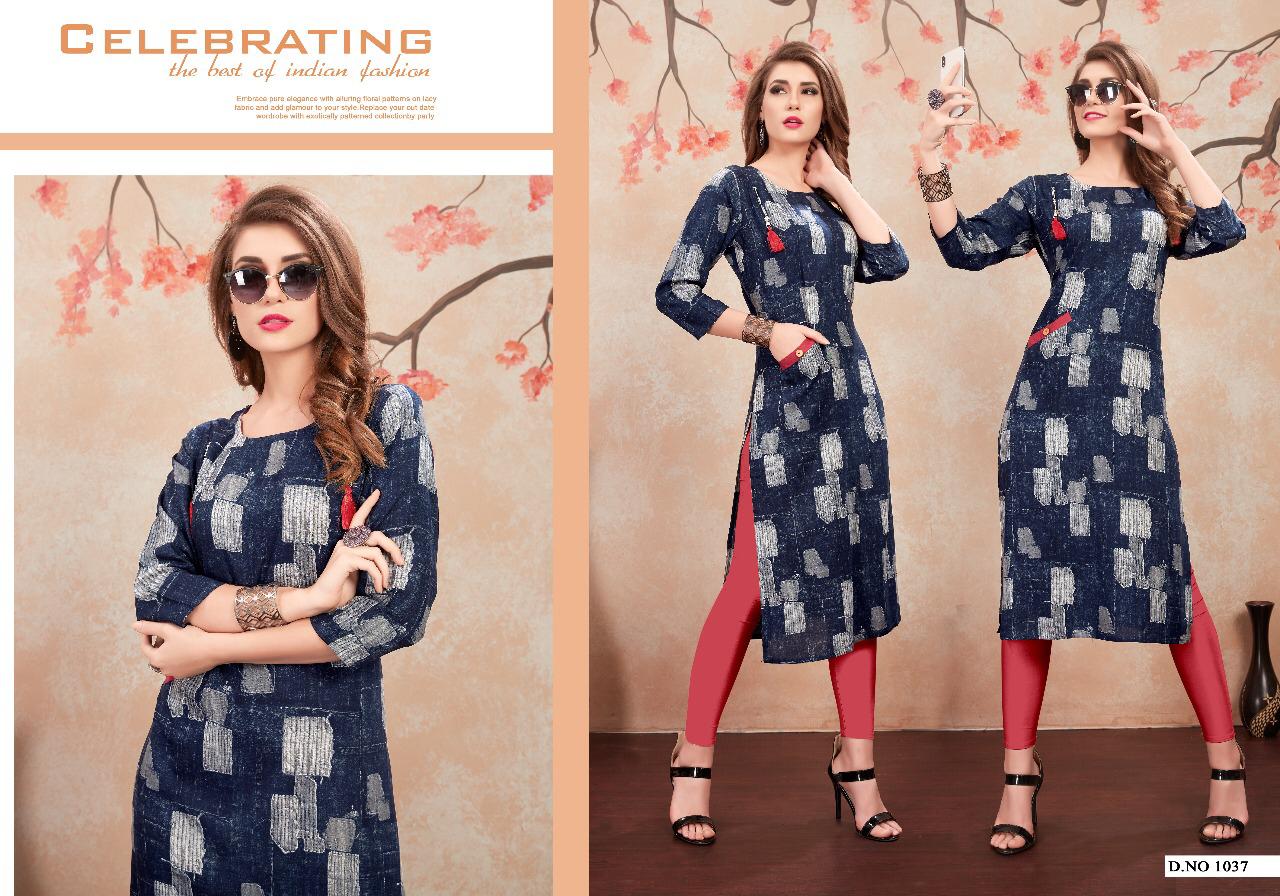 Karishma By Studio Manav Mills 1037 To 1048 Series Indian Traditional Wear Collection Beautiful Stylish Fancy Colorful Party Wear & Occasional Wear Heavy Rayon Kurtis At Wholesale Price