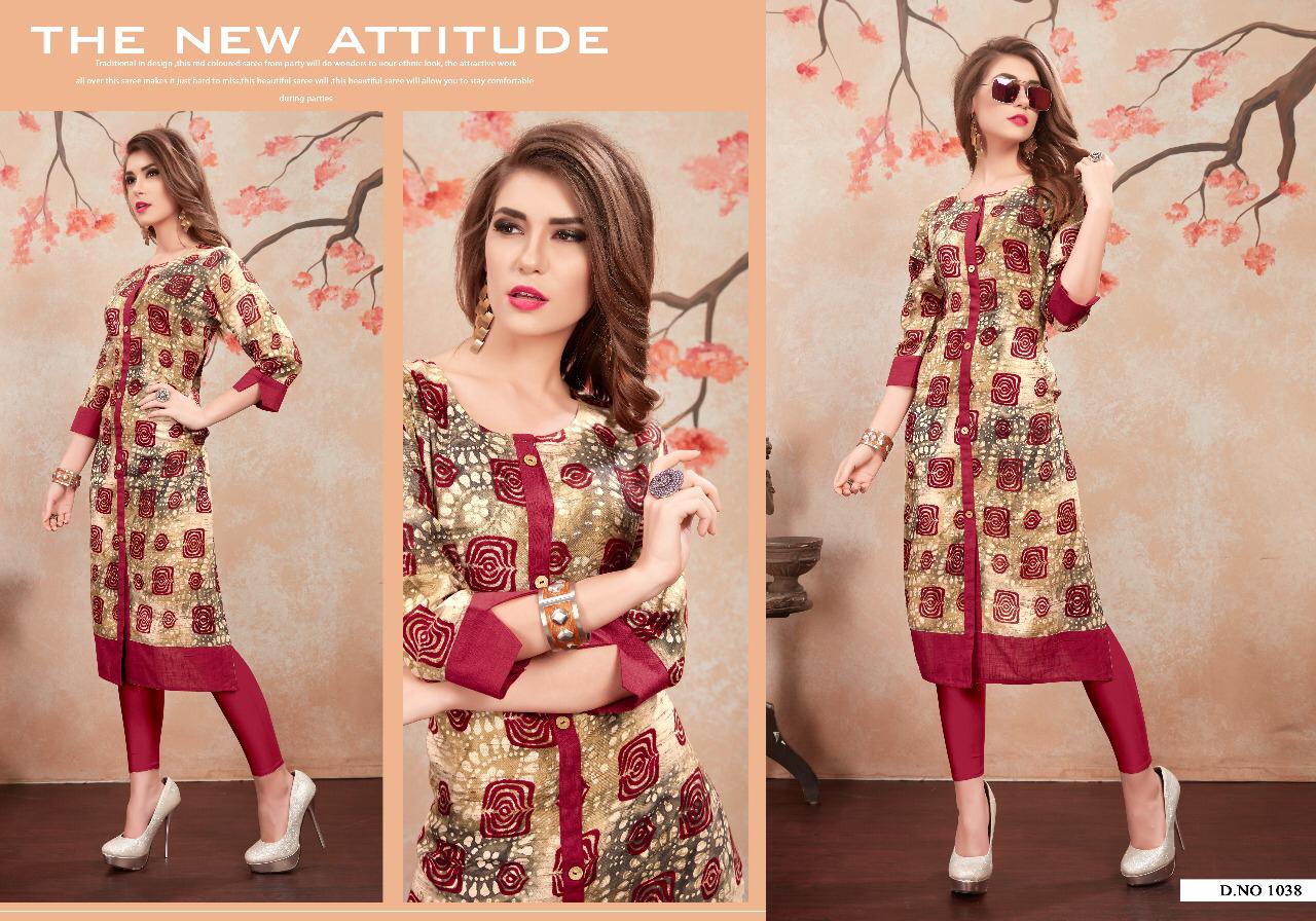Karishma By Studio Manav Mills 1037 To 1048 Series Indian Traditional Wear Collection Beautiful Stylish Fancy Colorful Party Wear & Occasional Wear Heavy Rayon Kurtis At Wholesale Price