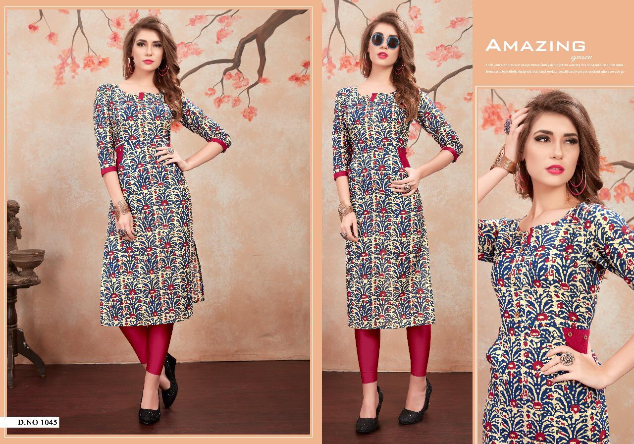 Karishma By Studio Manav Mills 1037 To 1048 Series Indian Traditional Wear Collection Beautiful Stylish Fancy Colorful Party Wear & Occasional Wear Heavy Rayon Kurtis At Wholesale Price