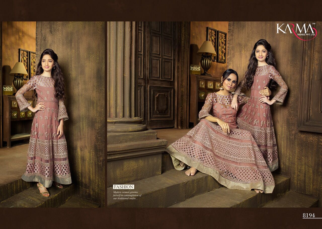Karma 8190 Series By Karma Trendz 8190 To 8194 Series Designer Wedding Collection Beautiful Fancy Colorful Party Wear & Occasional Wear Raw Silk/ Net Embroidered Dresses At Wholesale Price