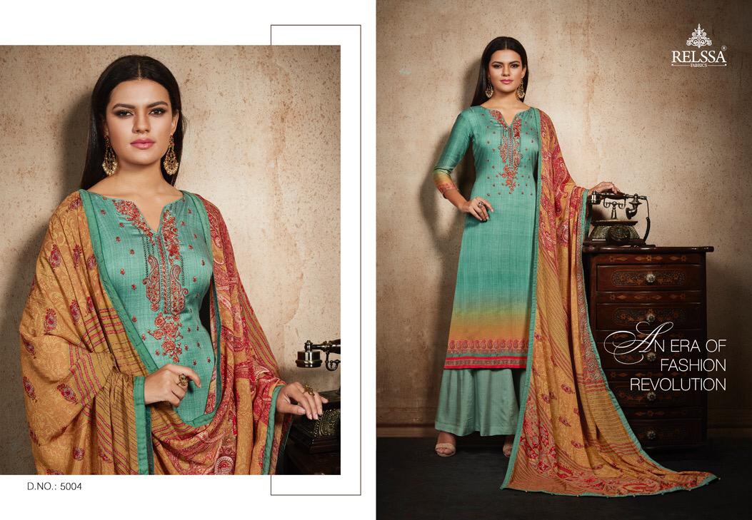 Karni By Relssa Fabric 5001 To 5007 Series Suits Beautiful Stylish Fancy Colorful Party Wear & Occasional Wear Modal Cotton Embroidered Dresses At Wholesale Price