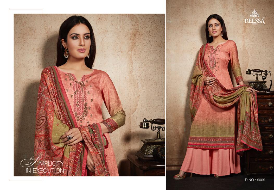 Karni By Relssa Fabric 5001 To 5007 Series Suits Beautiful Stylish Fancy Colorful Party Wear & Occasional Wear Modal Cotton Embroidered Dresses At Wholesale Price