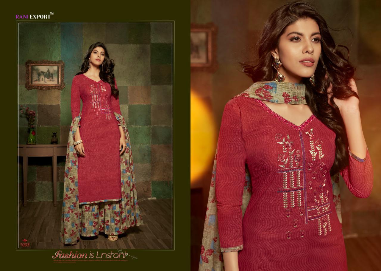 Kashida Kari By Rani Exports 1002 To 1009 Beautiful Suits Stylish Colorful Fancy Casual Wear & Ethnic Wear Pure Cambric Printed Dresses At Wholesale Price
