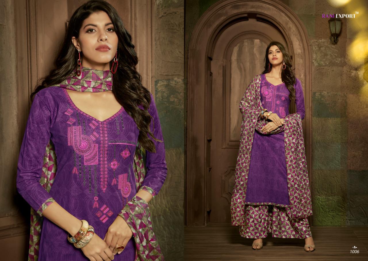 Kashida Kari By Rani Exports 1002 To 1009 Beautiful Suits Stylish Colorful Fancy Casual Wear & Ethnic Wear Pure Cambric Printed Dresses At Wholesale Price