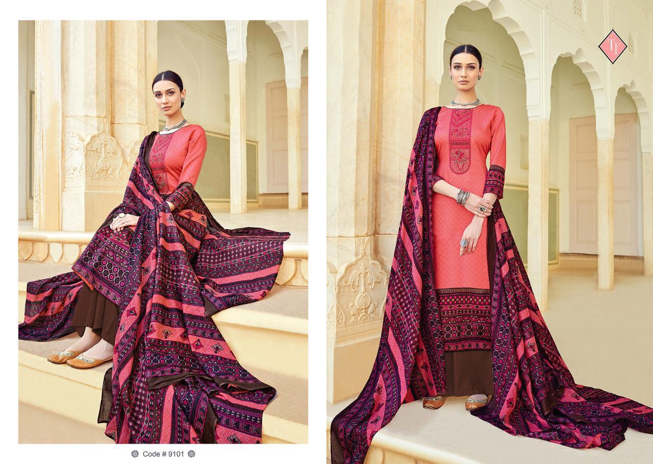 Kashmiri Vol-4 By Tanishk Fashion 9101 To 9110 Series Beautiful Winter Suits Collection Stylish Fancy Colorful Casual Wear & Ethnic Wear Pure Jam Embroidered Dresses At Wholesale Price