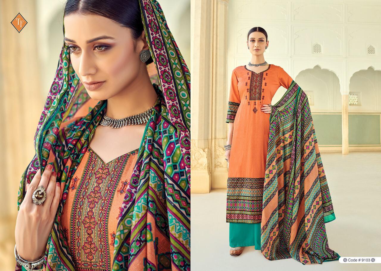 Kashmiri Vol-4 By Tanishk Fashion 9101 To 9110 Series Beautiful Winter Suits Collection Stylish Fancy Colorful Casual Wear & Ethnic Wear Pure Jam Embroidered Dresses At Wholesale Price