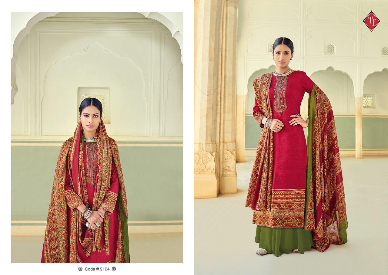 Kashmiri Vol-4 By Tanishk Fashion 9101 To 9110 Series Beautiful Winter Suits Collection Stylish Fancy Colorful Casual Wear & Ethnic Wear Pure Jam Embroidered Dresses At Wholesale Price