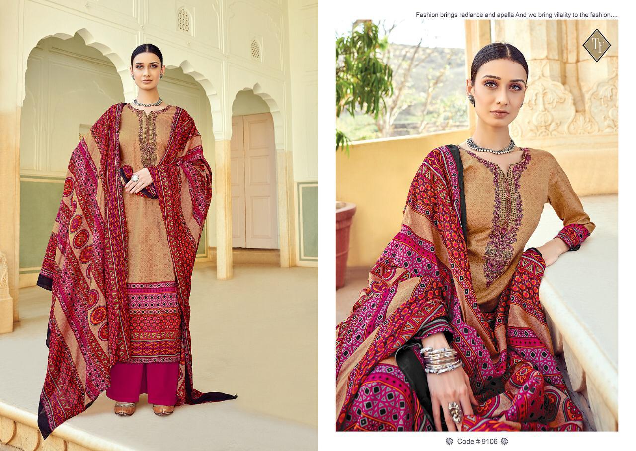 Kashmiri Vol-4 By Tanishk Fashion 9101 To 9110 Series Beautiful Winter Suits Collection Stylish Fancy Colorful Casual Wear & Ethnic Wear Pure Jam Embroidered Dresses At Wholesale Price