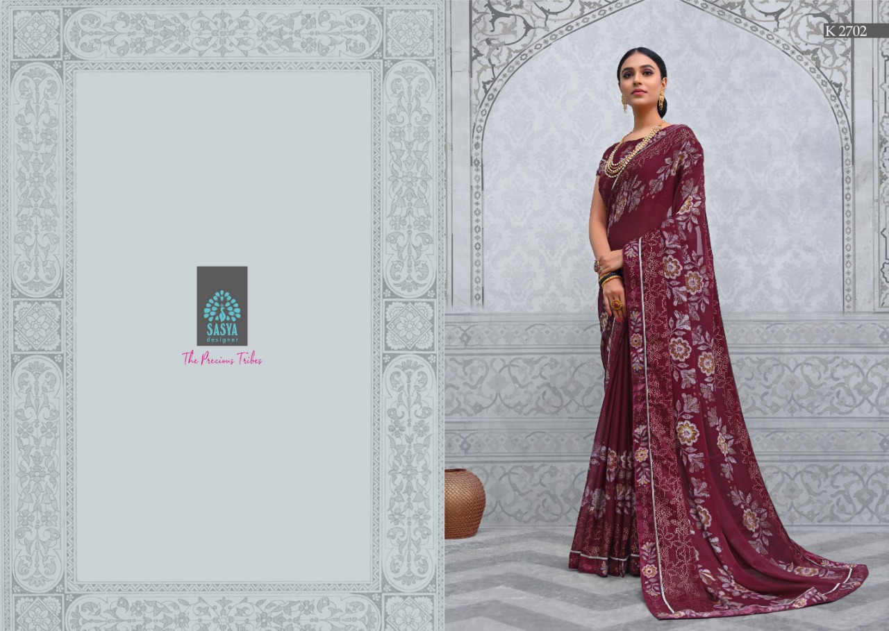Kashmiri By Sasya Designer 2701 To 2710 Series Indian Traditional Wear Collection Beautiful Stylish Fancy Colorful Party Wear & Occasional Wear Silk Chiffon Fabric Sarees At Wholesale Price