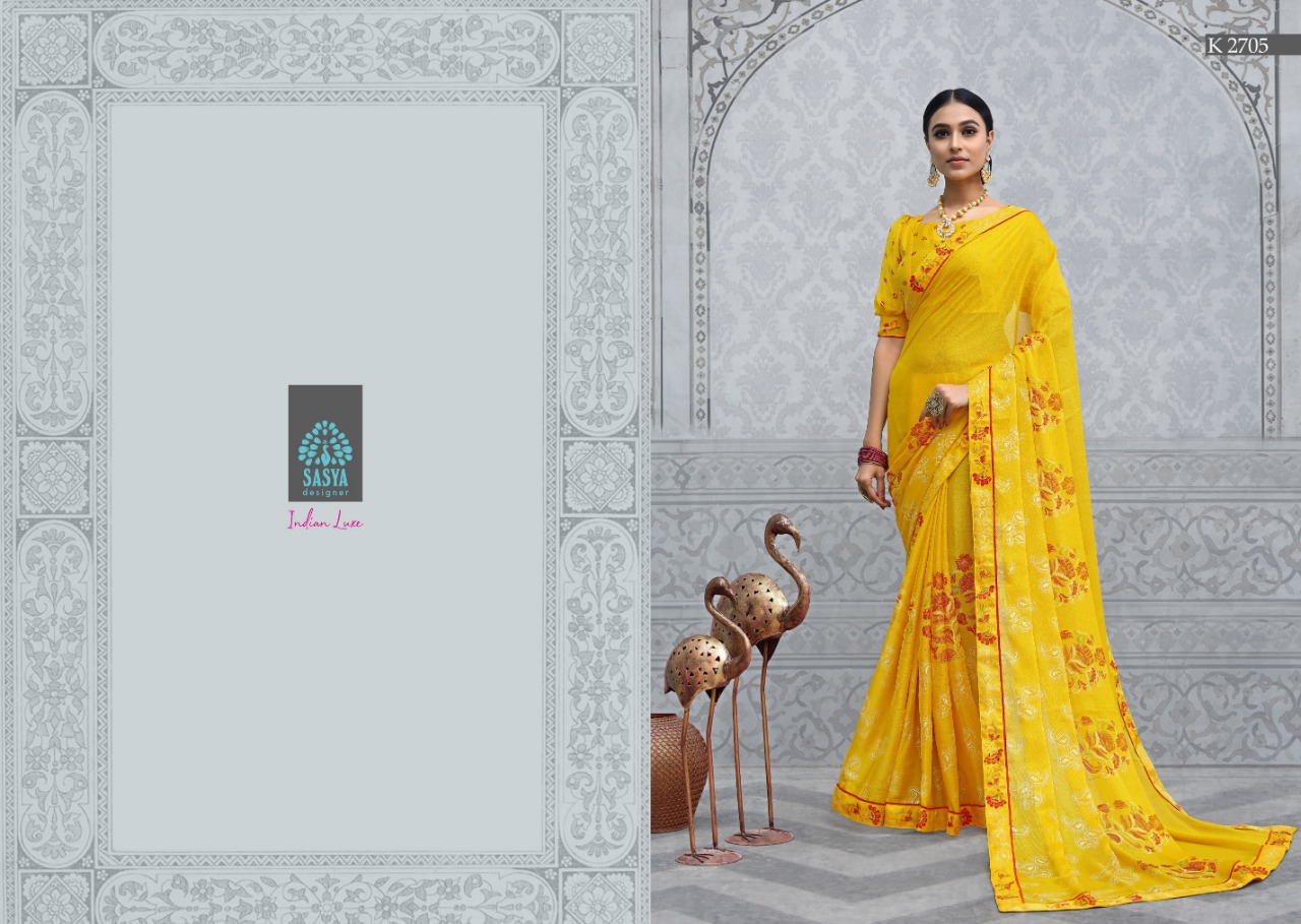 Kashmiri By Sasya Designer 2701 To 2710 Series Indian Traditional Wear Collection Beautiful Stylish Fancy Colorful Party Wear & Occasional Wear Silk Chiffon Fabric Sarees At Wholesale Price