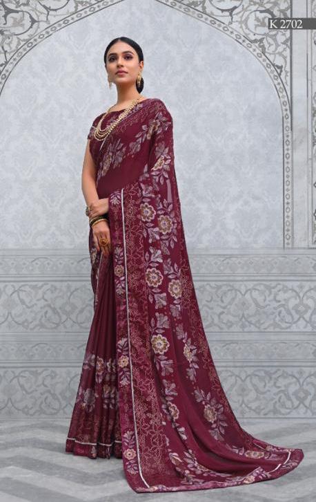 Kahsmiri By Sva 2701 To 2710 Series Indian Traditional Wear Collection Beautiful Stylish Fancy Colorful Party Wear & Occasional Wear Chinnon Printed Sarees At Wholesale Price