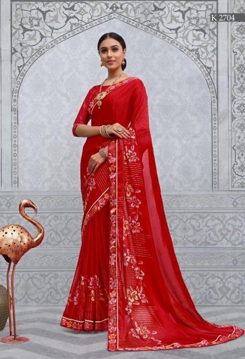 Kahsmiri By Sva 2701 To 2710 Series Indian Traditional Wear Collection Beautiful Stylish Fancy Colorful Party Wear & Occasional Wear Chinnon Printed Sarees At Wholesale Price
