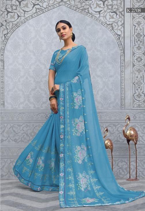 Kahsmiri By Sva 2701 To 2710 Series Indian Traditional Wear Collection Beautiful Stylish Fancy Colorful Party Wear & Occasional Wear Chinnon Printed Sarees At Wholesale Price