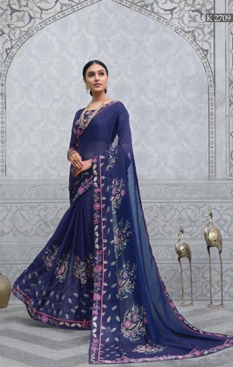 Kahsmiri By Sva 2701 To 2710 Series Indian Traditional Wear Collection Beautiful Stylish Fancy Colorful Party Wear & Occasional Wear Chinnon Printed Sarees At Wholesale Price