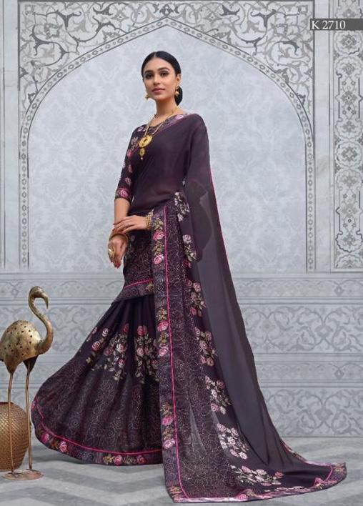 Kahsmiri By Sva 2701 To 2710 Series Indian Traditional Wear Collection Beautiful Stylish Fancy Colorful Party Wear & Occasional Wear Chinnon Printed Sarees At Wholesale Price