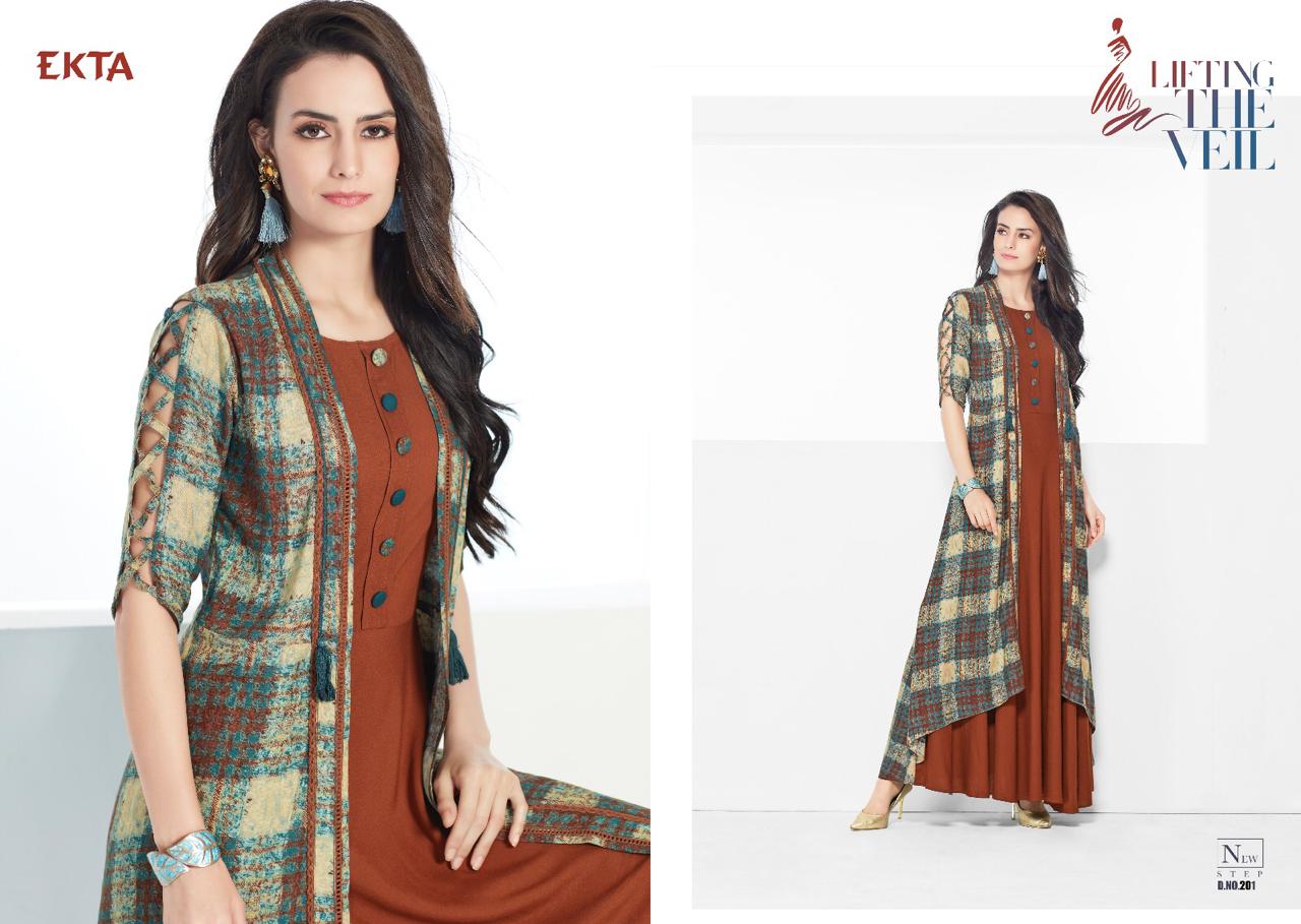 Kashvi Vol-2 By Ekta 201 To 207 Series Beautiful Colorful Stylish Fancy Casual Wear & Ethnic Wear & Ready To Wear Rayon Printed Kurtis At Wholesale Price