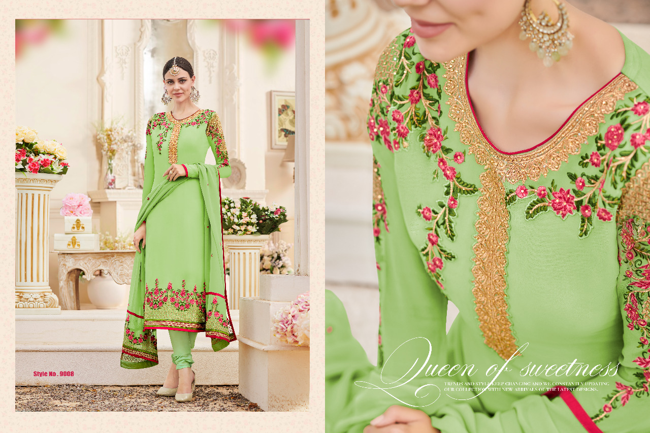 Kasi Vol-2 By Kianaa Fashion 9008 To 9014 Series Designer Suits Collection Beautiful Stylish Fancy Colorful Party Wear & Occasional Wear Georgette Dresses At Wholesale Price