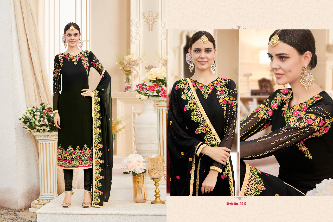 Kasi Vol-2 By Kianaa Fashion 9008 To 9014 Series Designer Suits Collection Beautiful Stylish Fancy Colorful Party Wear & Occasional Wear Georgette Dresses At Wholesale Price