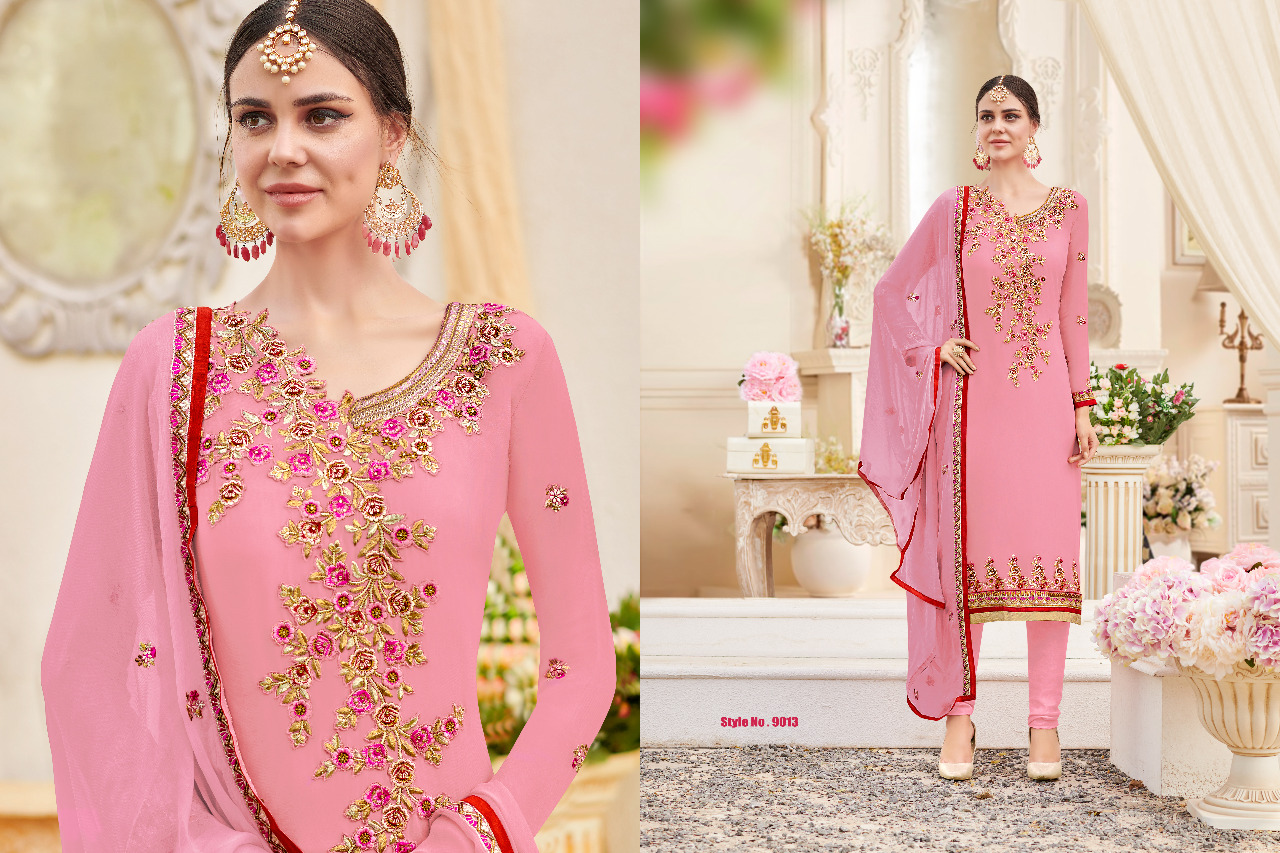 Kasi Vol-2 By Kianaa Fashion 9008 To 9014 Series Designer Suits Collection Beautiful Stylish Fancy Colorful Party Wear & Occasional Wear Georgette Dresses At Wholesale Price