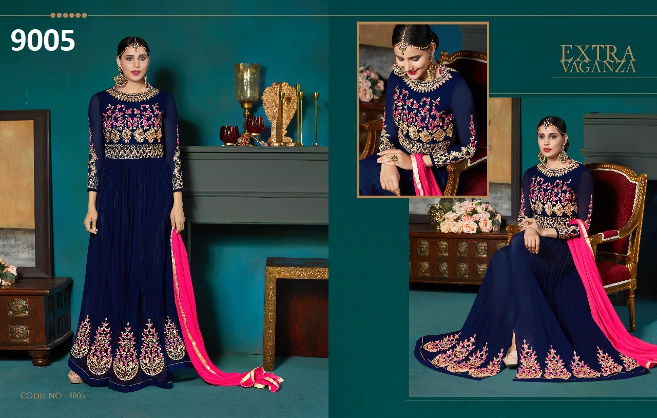 Kasi By Kianaa Fashions 9002 To 9007 Series Designer Anarkali Suits Bridal Collection Colorful Stylish Fancy Party Wear & Occasional Wear Georgette Embroidered Dresses At Wholesale Price