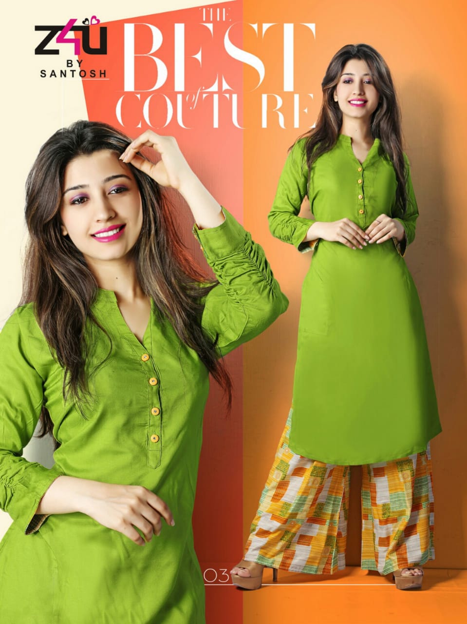 Kasturi By Z4u 01 To 10 Series Beautiful Stylish Fancy Colorful Casual Wear & Ethnic Wear & Ready To Wear Rayon Kurtis & Palazzos At Wholesale Price