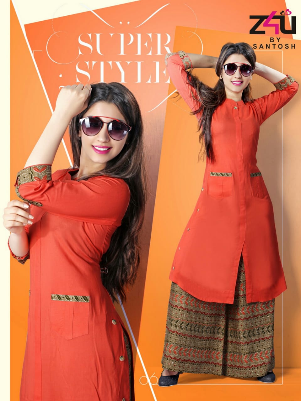 Kasturi By Z4u 01 To 10 Series Beautiful Stylish Fancy Colorful Casual Wear & Ethnic Wear & Ready To Wear Rayon Kurtis & Palazzos At Wholesale Price