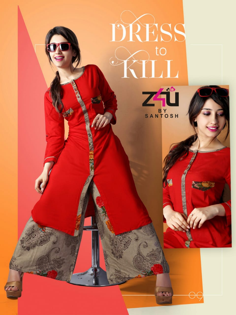 Kasturi By Z4u 01 To 10 Series Beautiful Stylish Fancy Colorful Casual Wear & Ethnic Wear & Ready To Wear Rayon Kurtis & Palazzos At Wholesale Price