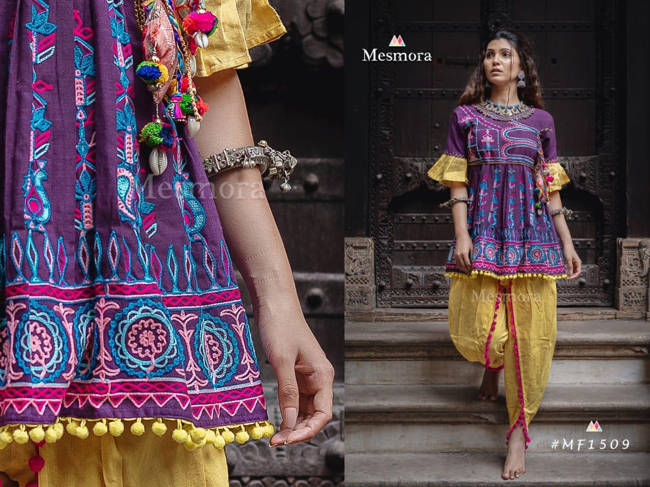 Kathputli Kedia Female Collection Vol-2 By Mesmora 1508 To 1514 Series Stylish Fancy Beautiful Colorful Casual Wear & Ethnic Wear Pure Khadi With Embroidered Kurtis And Bottom At Wholesale Price