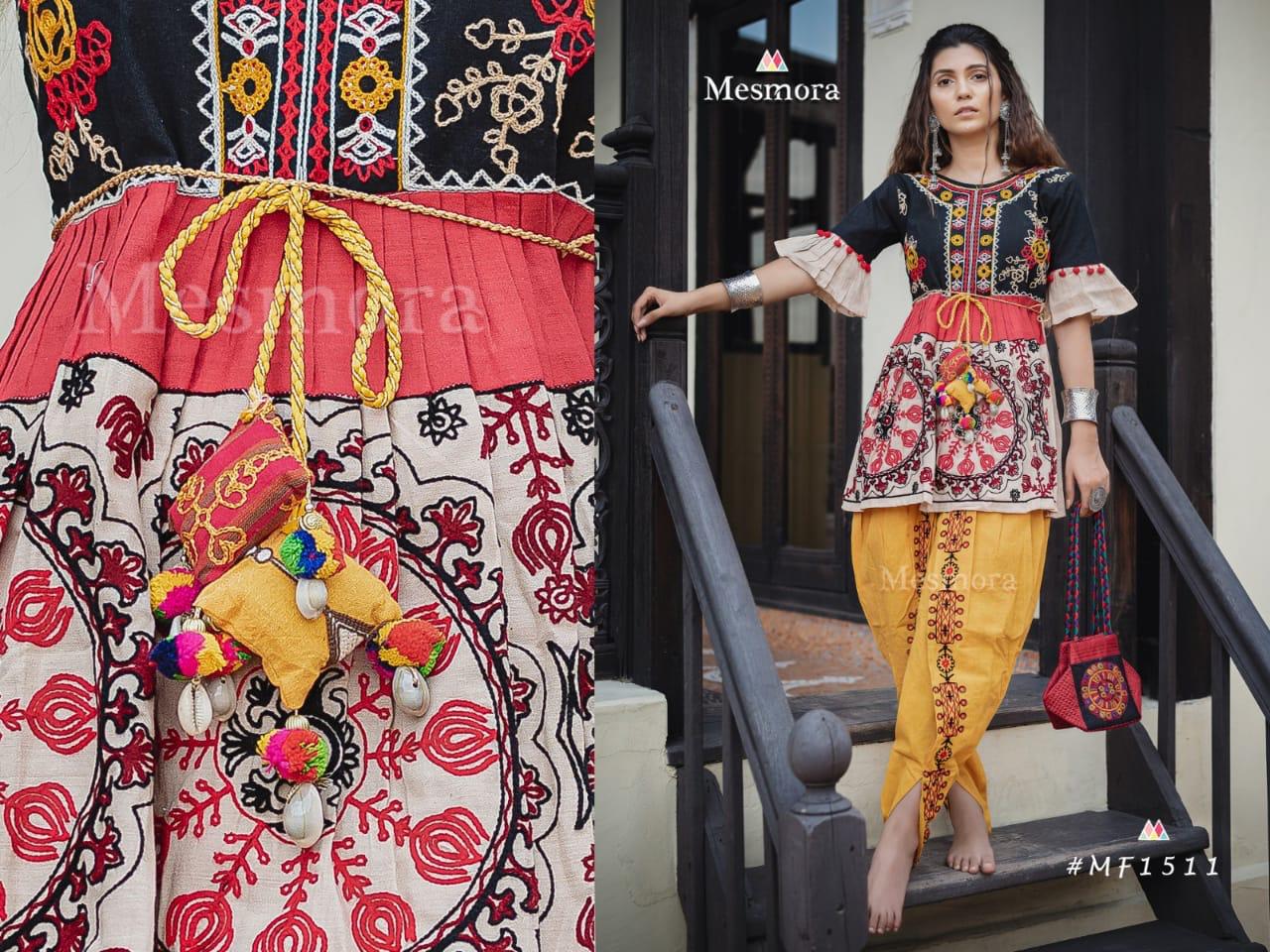 Kathputli Kedia Female Collection Vol-2 By Mesmora 1508 To 1514 Series Stylish Fancy Beautiful Colorful Casual Wear & Ethnic Wear Pure Khadi With Embroidered Kurtis And Bottom At Wholesale Price