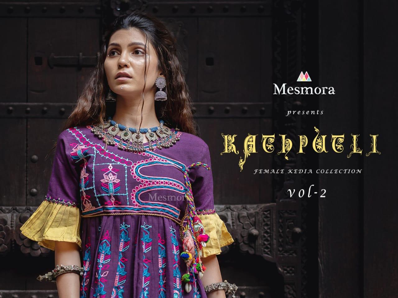 Kathputli Kedia Female Collection Vol-2 By Mesmora 1508 To 1514  Series Stylish Fancy Beautiful Colorful Casual Wear & Ethnic Wear Pure Khadi With Embroidered Kurtis And Bottom At Wholesale Price