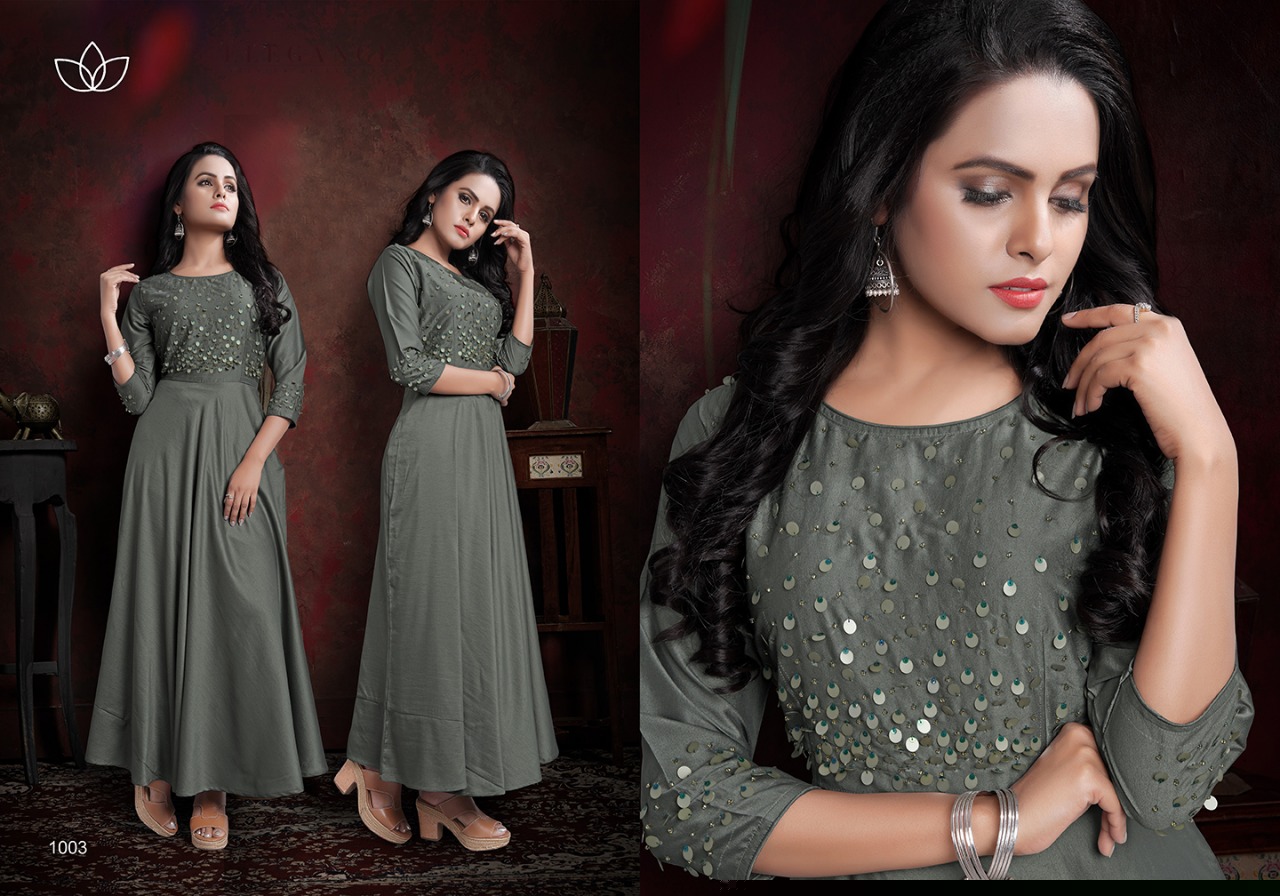 Katrina By Sanidhya Trendz 1001 To 1004 Series Beautiful Colorful Stylish Fancy Party Wear & Ethnic Wear & Ready To Wear Baverly Gowns At Wholesale Price