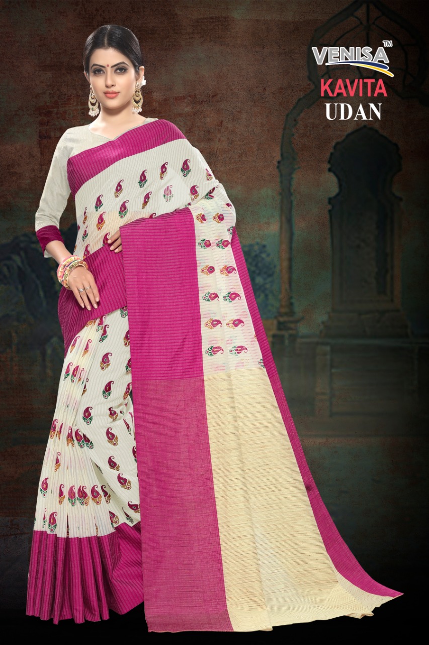Kavita By Venisa Indian Traditional Wear Collection Beautiful Stylish Fancy Colorful Party Wear & Occasional Wear Blended Cotton Sarees At Wholesale Price