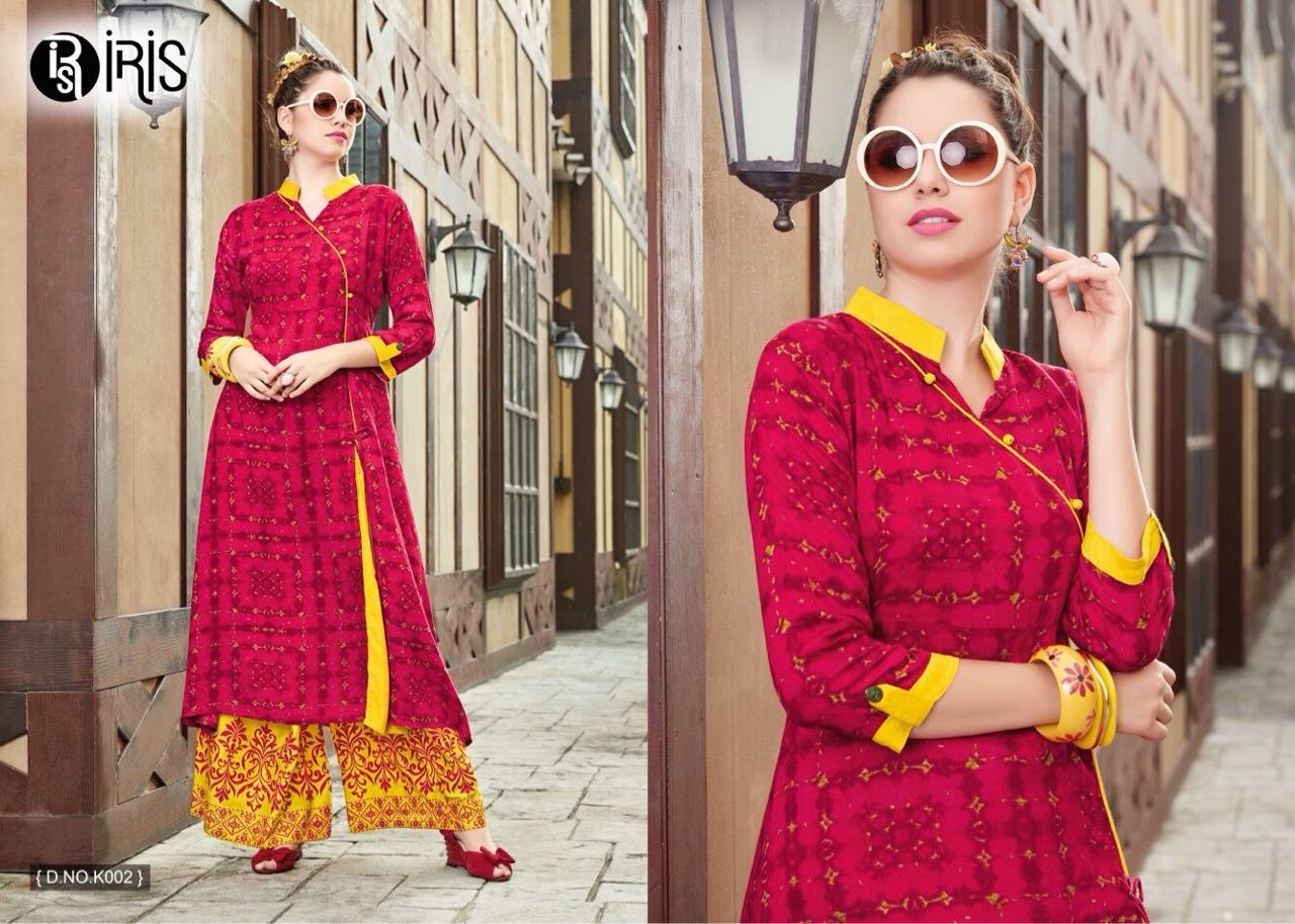 Kaya Vol-4 By Iris 001 To 010 Series Beautiful Stylish Fancy Colorful Casual Wear & Ethnic Wear Collection Rayon Printed Kurtis At Wholesale Price