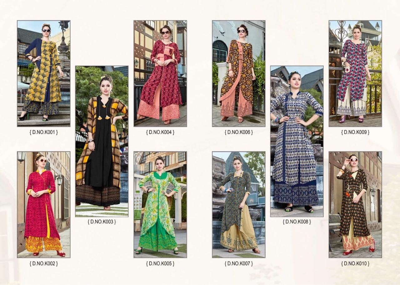 Kaya Vol-4 By Iris 001 To 010 Series Beautiful Stylish Fancy Colorful Casual Wear & Ethnic Wear Collection Rayon Printed Kurtis At Wholesale Price