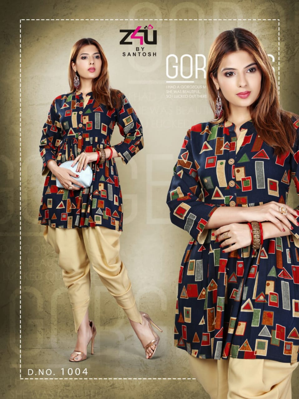 Kaya By Z4u 1001 To 1010 Series Beautiful Colorful Stylish Fancy Casual Wear & Ethnic Wear & Ready To Wear Rayon Kurtis & Dhoti At Wholesale Price