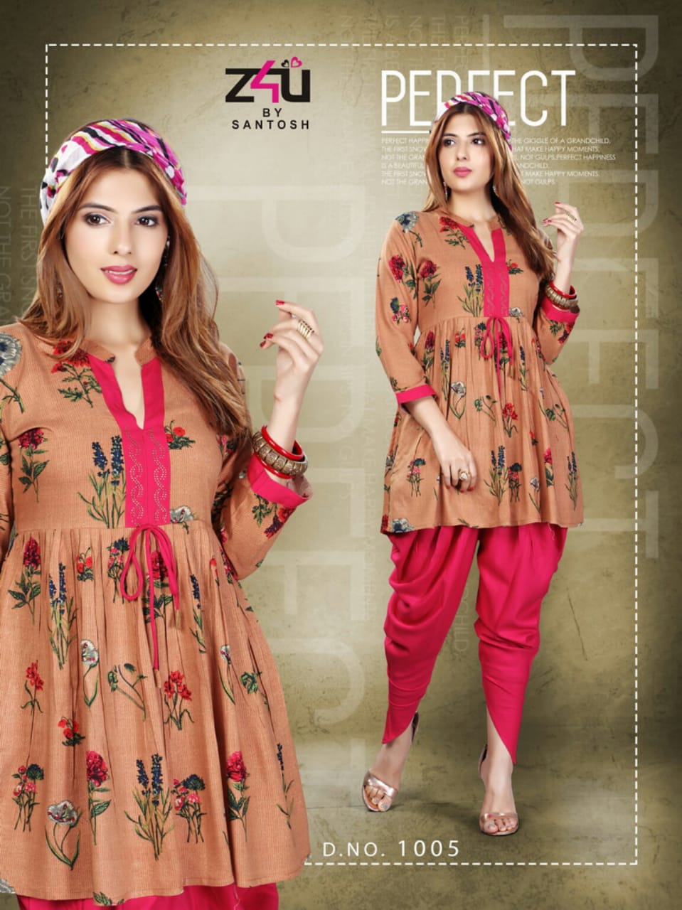 Kaya By Z4u 1001 To 1010 Series Beautiful Colorful Stylish Fancy Casual Wear & Ethnic Wear & Ready To Wear Rayon Kurtis & Dhoti At Wholesale Price