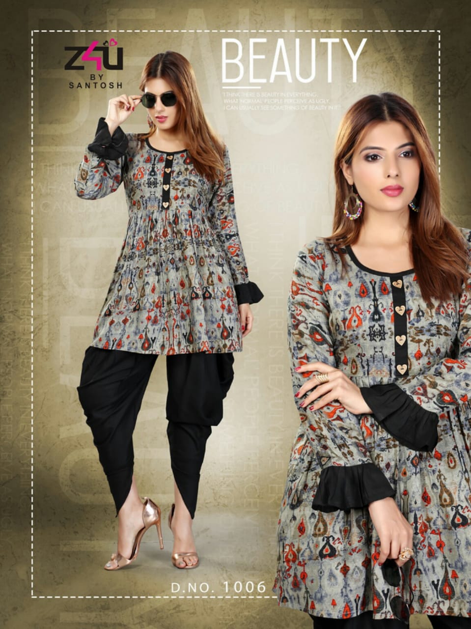 Kaya By Z4u 1001 To 1010 Series Beautiful Colorful Stylish Fancy Casual Wear & Ethnic Wear & Ready To Wear Rayon Kurtis & Dhoti At Wholesale Price