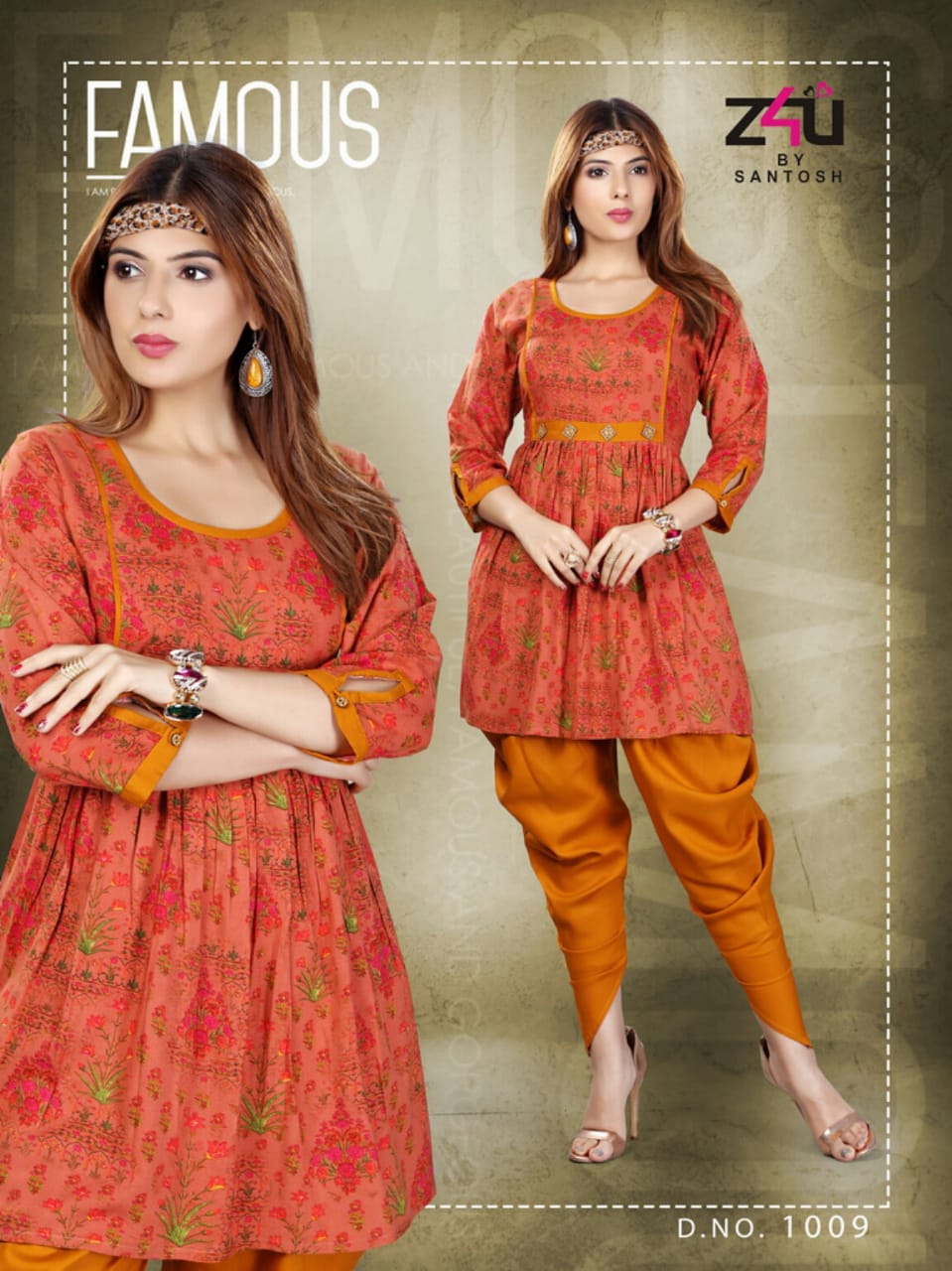 Kaya By Z4u 1001 To 1010 Series Beautiful Colorful Stylish Fancy Casual Wear & Ethnic Wear & Ready To Wear Rayon Kurtis & Dhoti At Wholesale Price