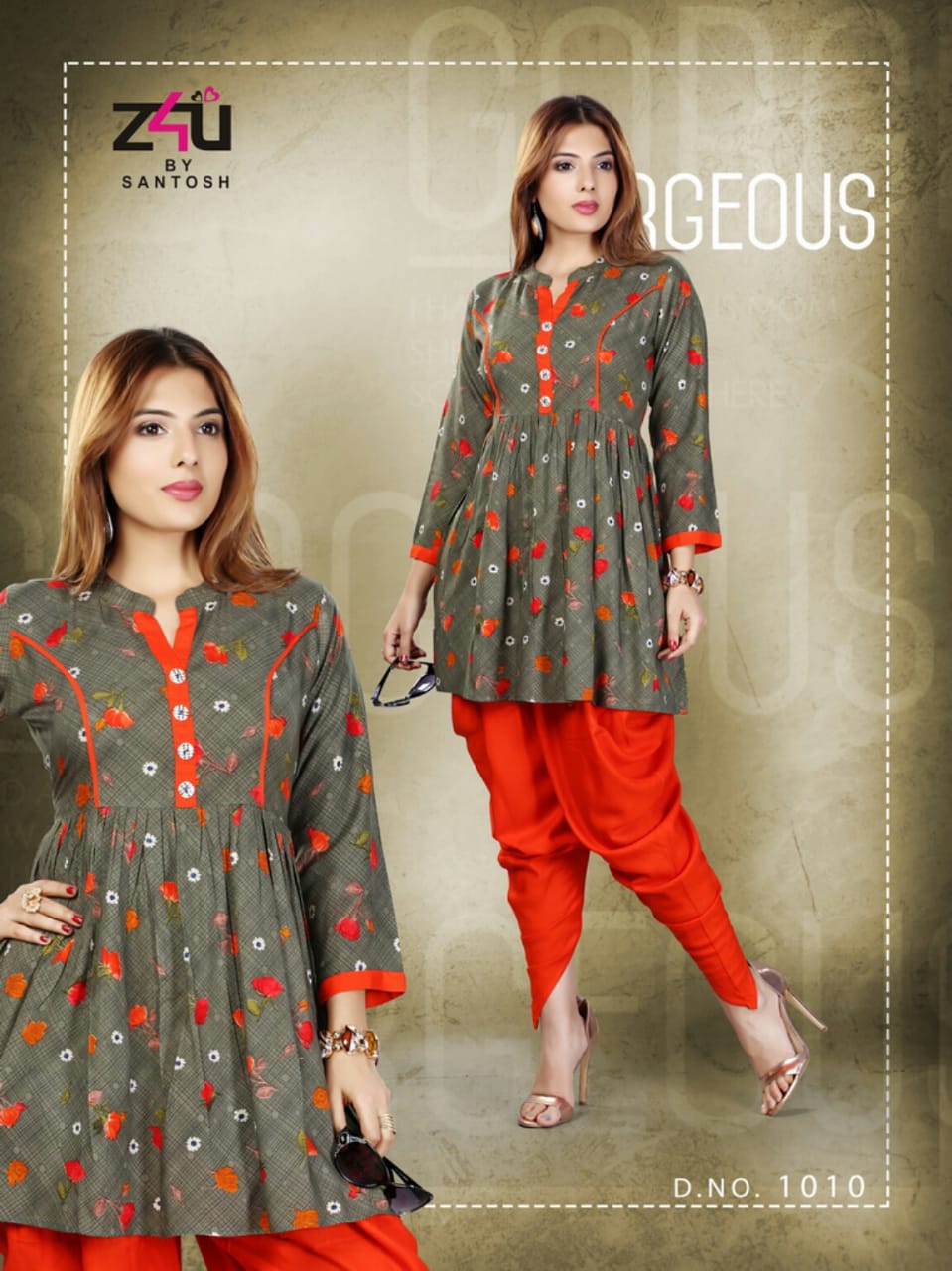Kaya By Z4u 1001 To 1010 Series Beautiful Colorful Stylish Fancy Casual Wear & Ethnic Wear & Ready To Wear Rayon Kurtis & Dhoti At Wholesale Price