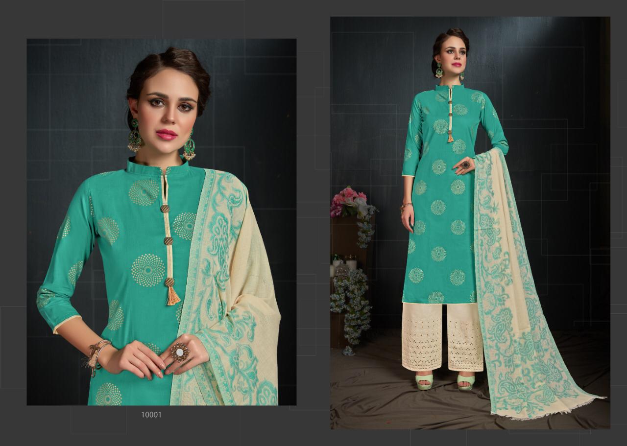Kayraa By Aaa Design Studio 10001 To 10008 Series Beautiful Suits Stylish Fancy Colorful Party Wear & Ethnic Wear Cotton Lawn Gold Print With Accessories Work Dresses At Wholesale Price