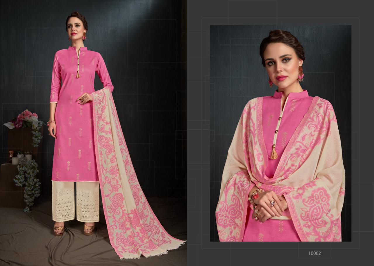 Kayraa By Aaa Design Studio 10001 To 10008 Series Beautiful Suits Stylish Fancy Colorful Party Wear & Ethnic Wear Cotton Lawn Gold Print With Accessories Work Dresses At Wholesale Price