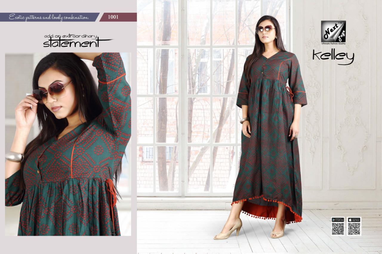 Kelley By Next Page 1001 To 1010 Series Designer Beautiful Stylish Colorful Fancy Ready To Wear & Casual Wear & Ethnic Wear Heavy Rayon And Cotton Kurtis At Wholesale Price