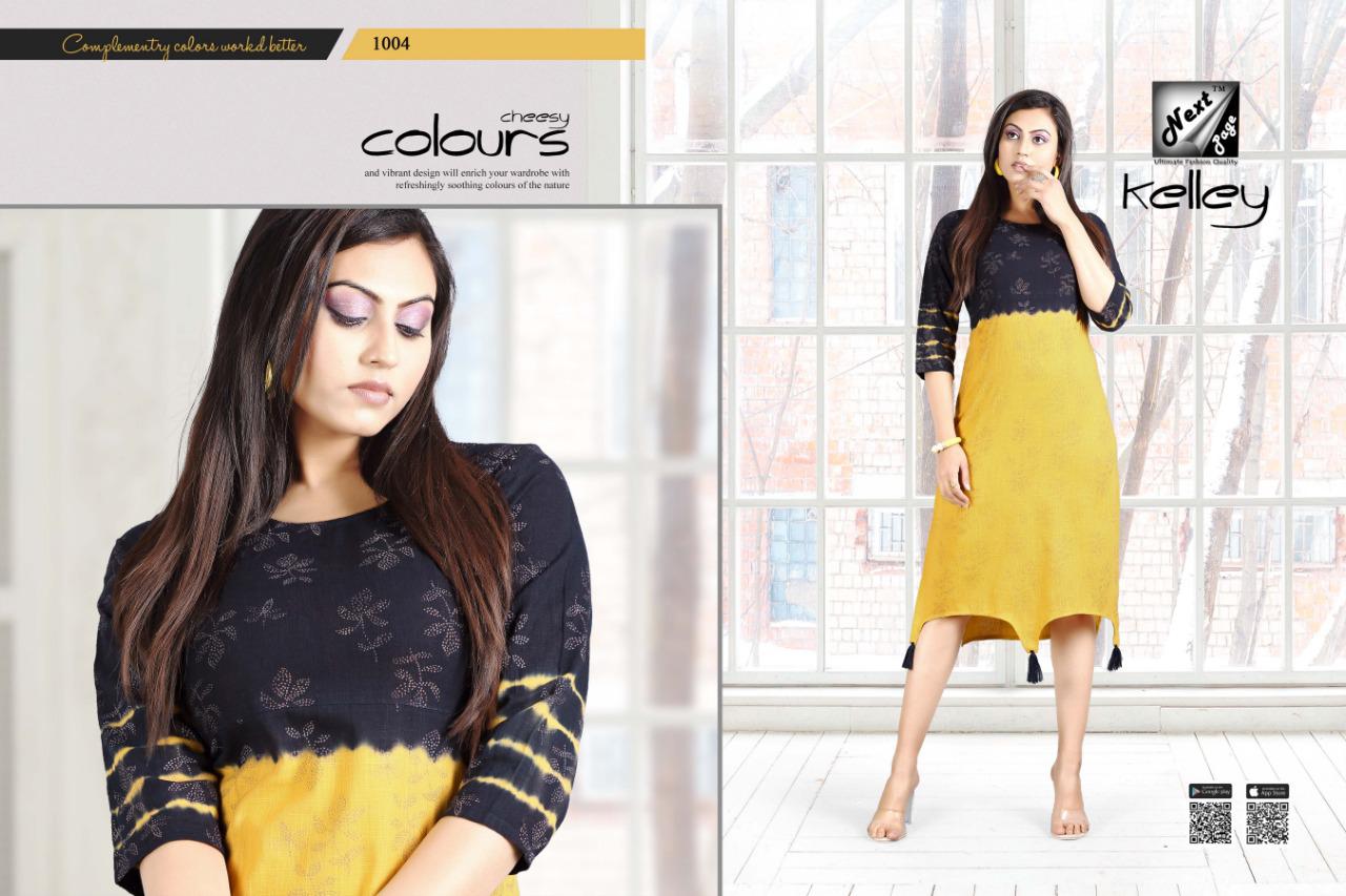 Kelley By Next Page 1001 To 1010 Series Designer Beautiful Stylish Colorful Fancy Ready To Wear & Casual Wear & Ethnic Wear Heavy Rayon And Cotton Kurtis At Wholesale Price