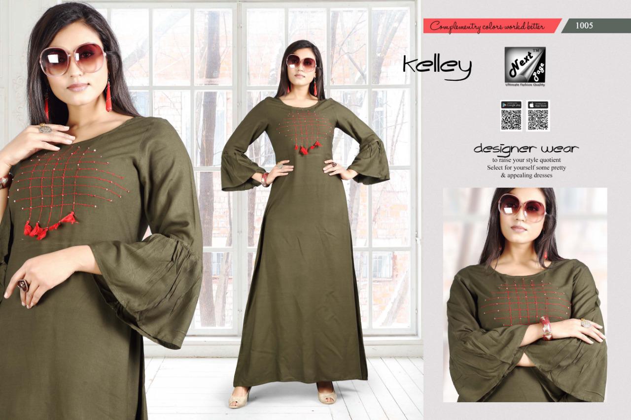 Kelley By Next Page 1001 To 1010 Series Designer Beautiful Stylish Colorful Fancy Ready To Wear & Casual Wear & Ethnic Wear Heavy Rayon And Cotton Kurtis At Wholesale Price