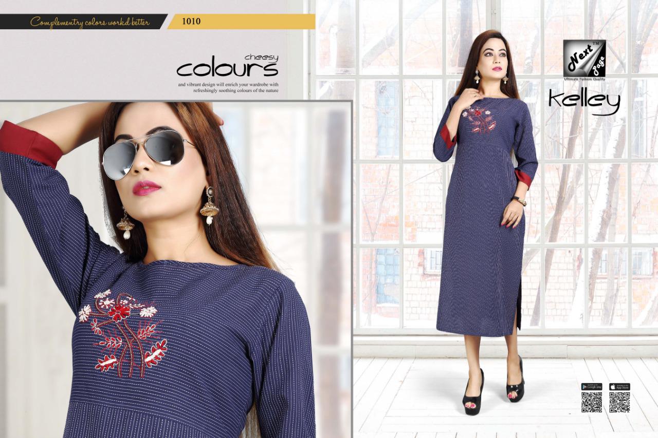 Kelley By Next Page 1001 To 1010 Series Designer Beautiful Stylish Colorful Fancy Ready To Wear & Casual Wear & Ethnic Wear Heavy Rayon And Cotton Kurtis At Wholesale Price